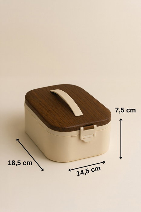 Hermia Caja de Almuerzo de Acero Inoxidable 650 ml Crema